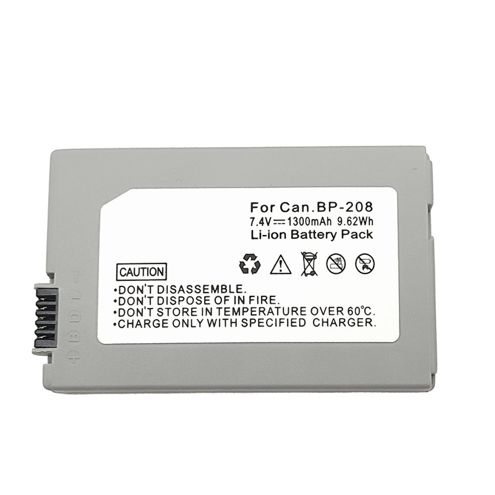 For Canon BP-208 Battery DC10 IViS DC22  MVX1Si 1300mAh Camera Batteries
