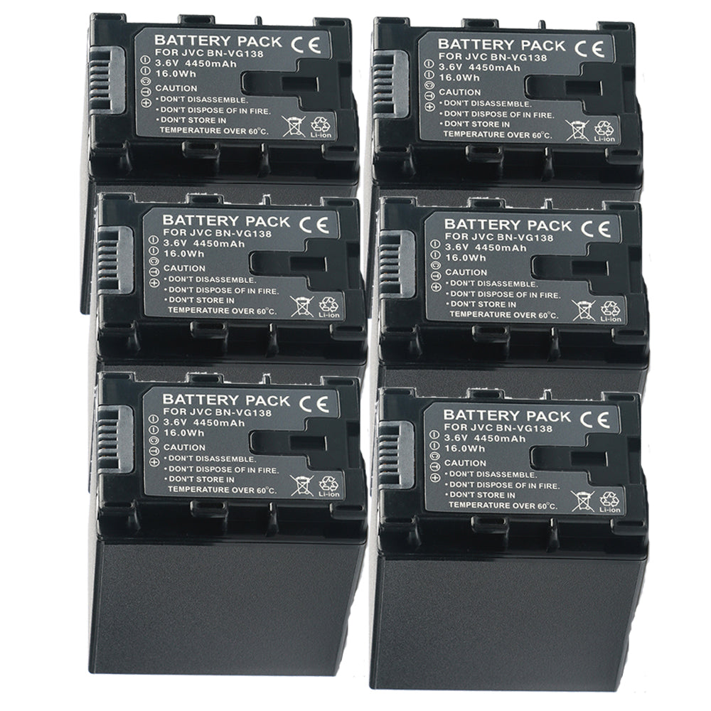 For JVC Camera Battery BN-VG138 3.6V 4450mAh Batteries