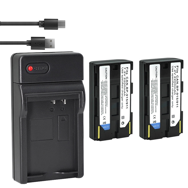 1-Pack Battery and LTD2 USB Charger Replacement for Canon BP-970 BP-970G BP-975, BP-945 BP-950 BP-950G BP-955, BP-930 BP-935, BP-925, BP-911 BP-911K BP-914 BP-915 Battery