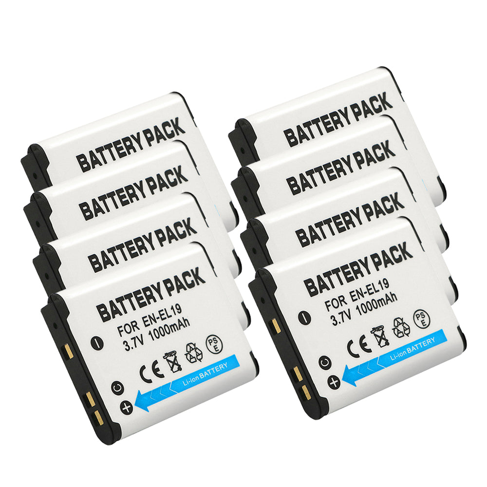 For Nikon EN-EL19 Battery Coolpix S6700, Coolpix S6800, Coolpix S6900 1000mAh Camera Batteries