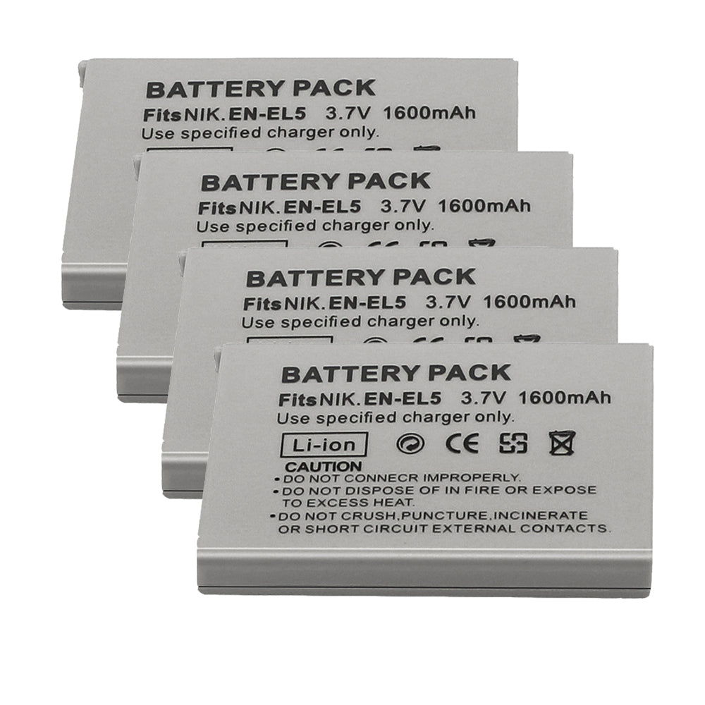 For Nikon EN-EL5 Battery Nikon CoolPix 3700, 4200, 5200, 5900, 7900, P3, P4, P80, P90, P100 1600mAh Camera Batteries