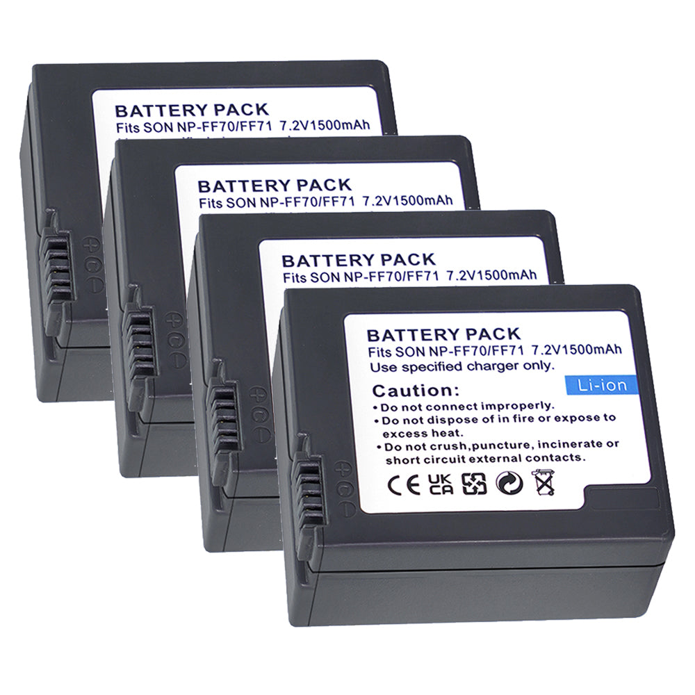 For Sony NP-FF70 NP-FF71 NP-FF71S Battery DCR-HC1000, DCR-HC1000E 1500mAh Camera Batteries