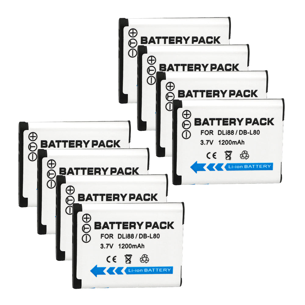 For Sanyo Camera Battery DB-L80 DB-L80A 3.7V 1200mAh Batteries