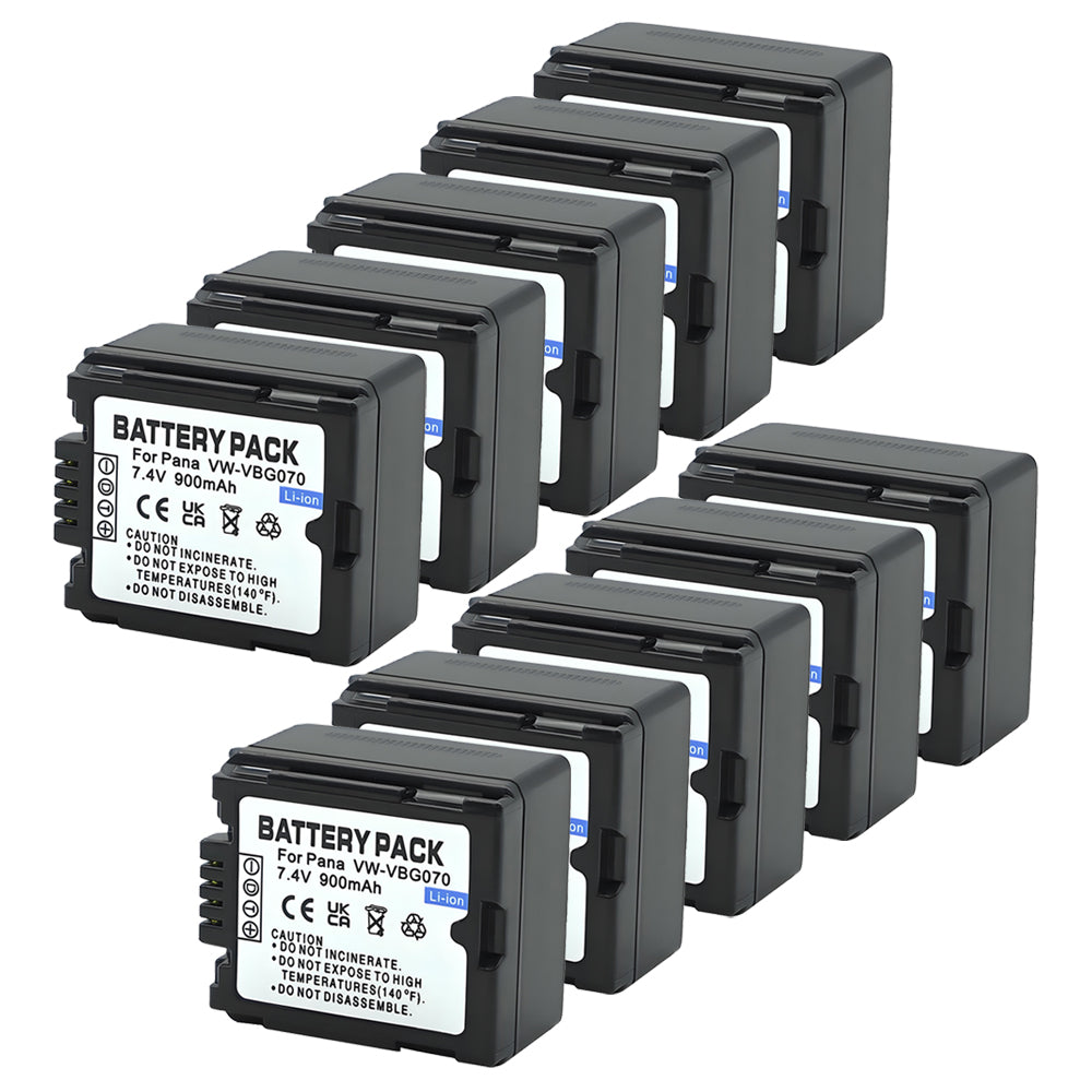 For Panasonic VW-VBG070 VW-VBG130 VWVBG260 Battery Replacement SDR-H40, SDR-H80 Series, HDC-HS700, TM700, HS300, TM300, HS250, SD20, HS20, 900mAh Camera Batteries