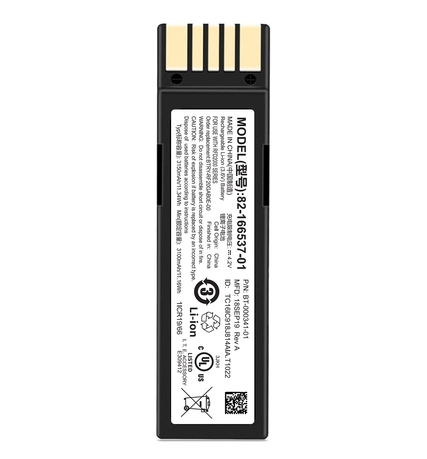 Barcode Scanner Battery 3100mAh BTRY-36IAB0E-00,82-166537-0 for Zebra DS3600,DS3678,LI3600,LS3600,LI3678,LS3678,EVM