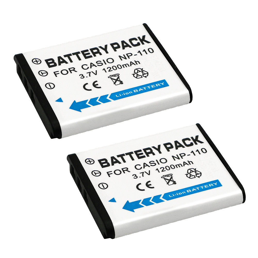 For Casio NP-110 CNP110 Battery Cas Exilim EX-FC200S, EX-Z2000, EX-Z3000 1200mAh Camera Batteries
