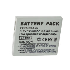For Sanyo Camera Battery DB-L20 3.7V 1200mAh Batteries