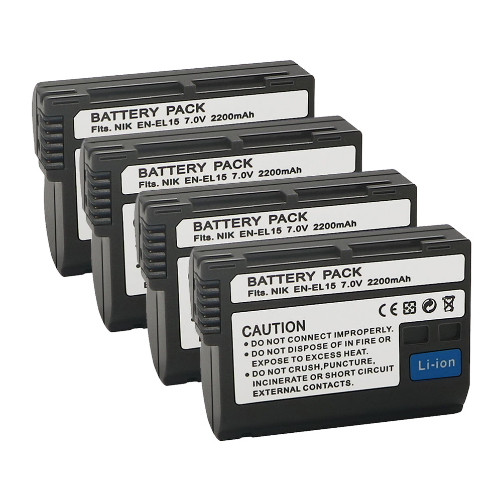 For Nikon EN-EL15A/15B/15C Battery  1 V1 D500  D600 D610  D750 D780  D800 D800E 2200mAh Camera Batteries