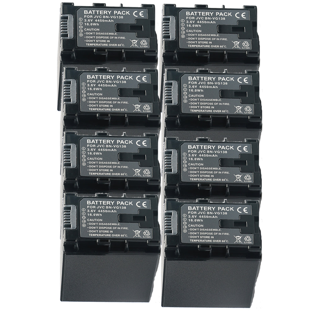 For JVC Camera Battery BN-VG138 3.6V 4450mAh Batteries