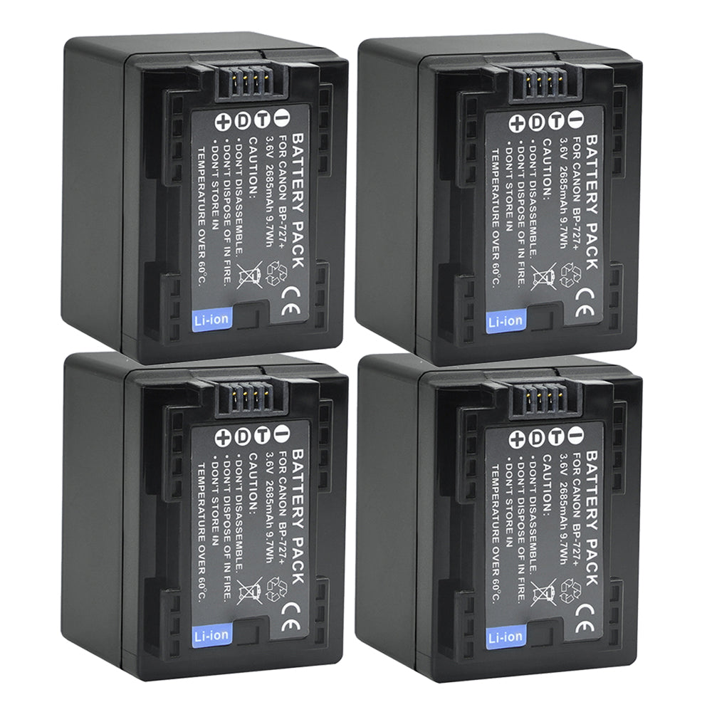 For Canon BP-727 Battery VIXIA HF M50 HFM52 HFR32 HFR32 2685mAh Camera Batteries
