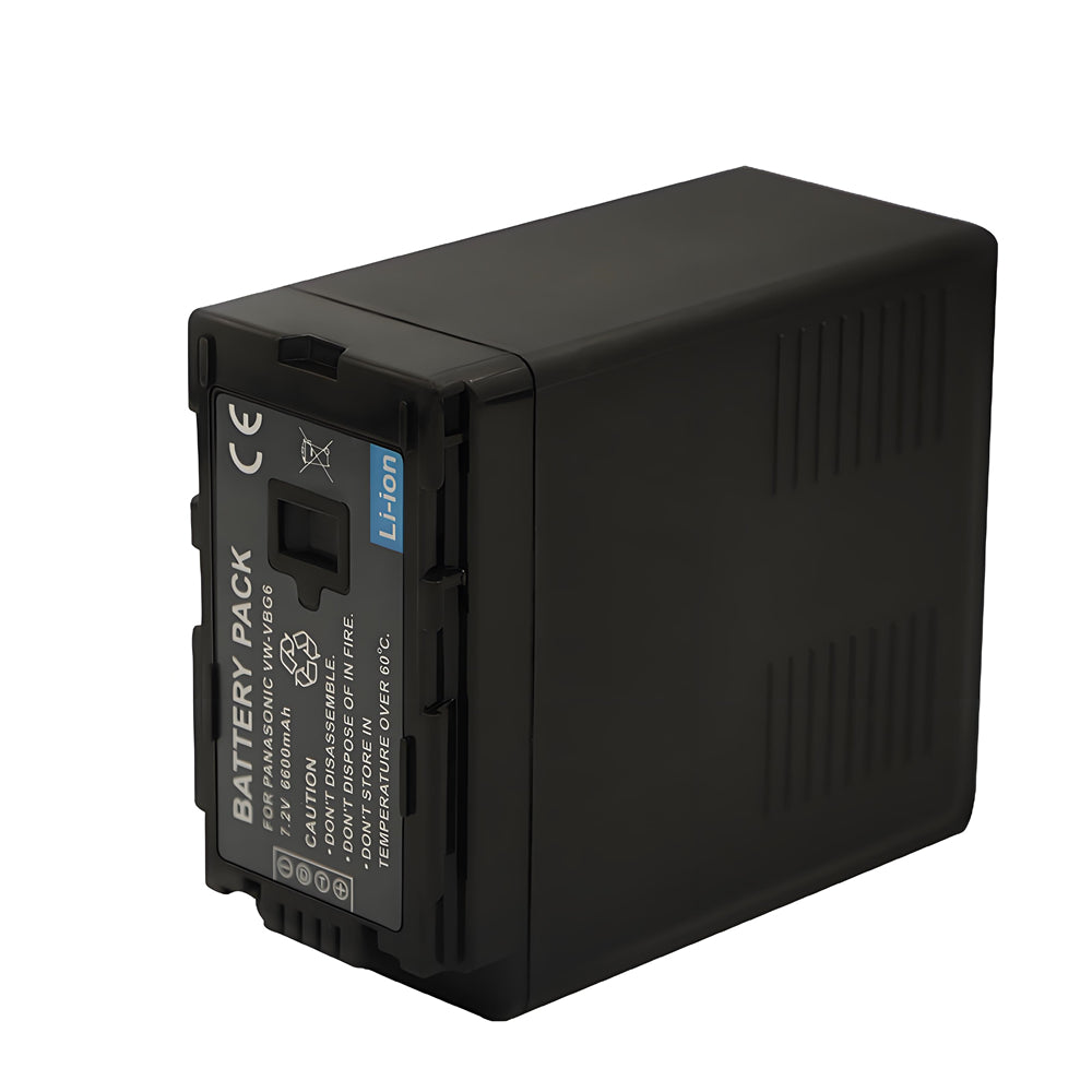 For Panasonic VW-VBG6 Battery Replacement  AG-HMC40, AG-HMC43, AG-HMC45A, AG-HMC70, AG-HMC70U, AG-HMC73MC, AG-HMC80, AG-HMC83MC, AG-HMC150, AG-HMC151E, 6600mAh Camera Batteries