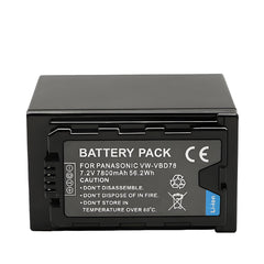 For Panasonic VW-VBD78/VBR89G VW-VBD29 Battery AG-UX180 AG-UX90 AG-3DA1 AG-AC8 AG-DVC30 AG-HPX171 AG-HPX250 HPX255 AG-HVX201 7800mAh Camera Batteries