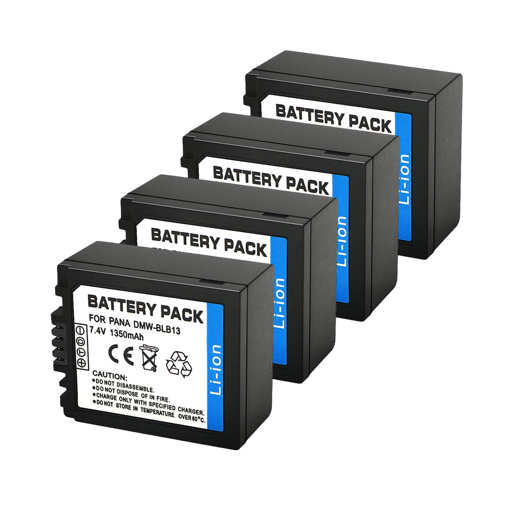 For Panasonic DMW-BLB13 Battery  Lumix DMC-G1, DMC-G2, DMC-G10, DMC-GF1, DMC-GH1 1350mAh Camera Batteries