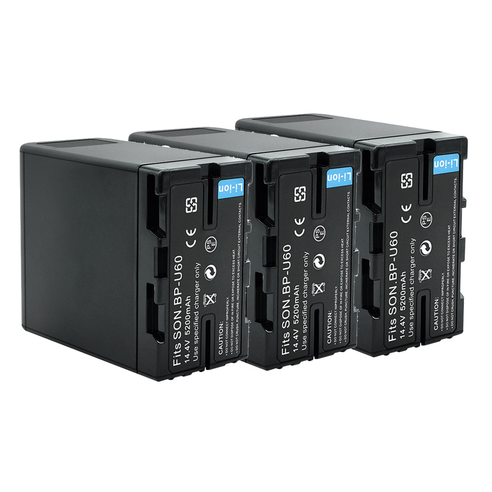 For Sony BP-U60 Battery PXW-FS7/FS5/X180 PXW-FX6/FX9 PMW-100/150/150P/160 5200mAh Camera Batteries