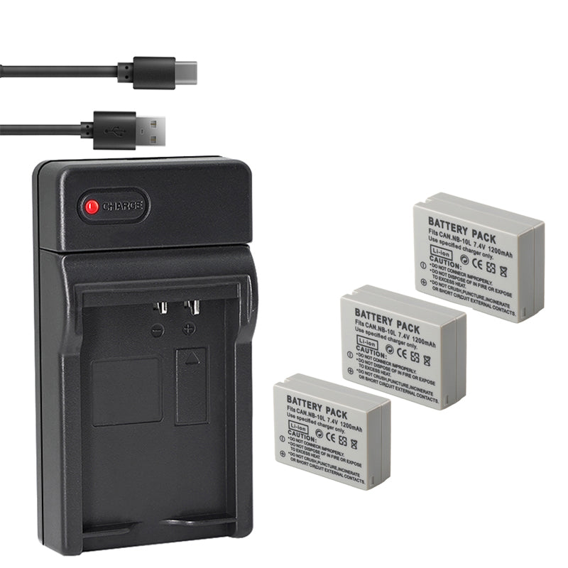 Canon NB-10L Rechargeable Lithium-Ion Battery + Charger for SX40 HS Digital Camera XTNB10L 1550mAh Lithium Ion Replacement Battery for Canon NB-10L