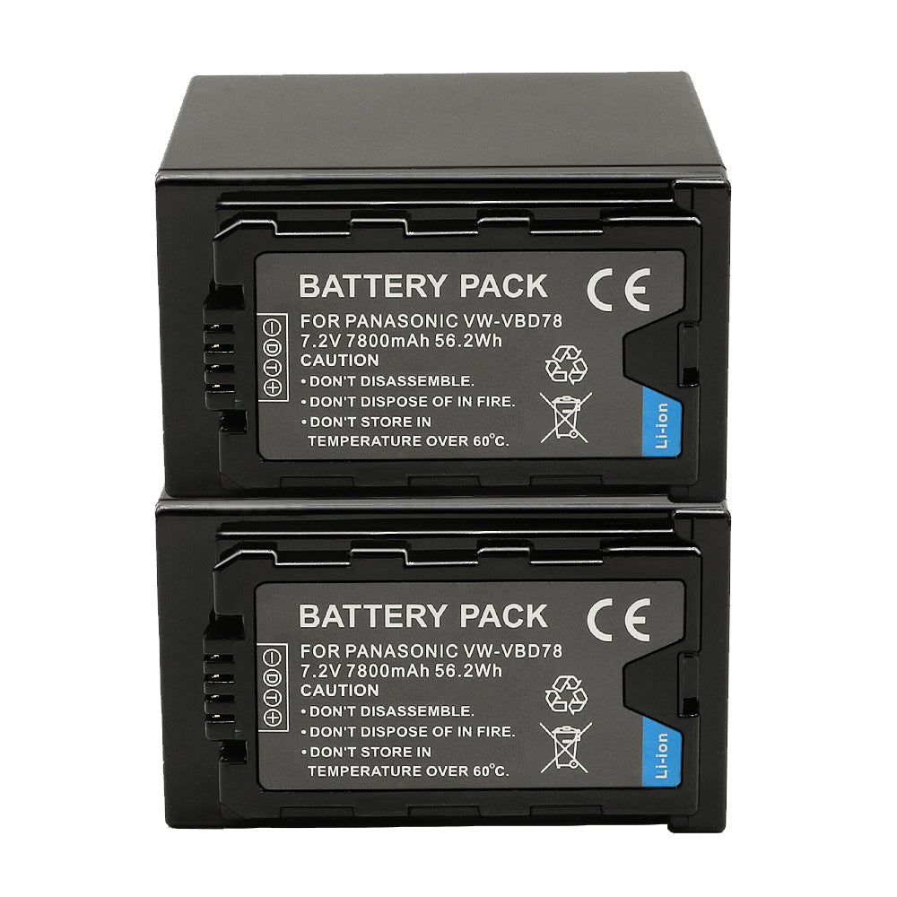 For Panasonic VW-VBD78/VBR89G VW-VBD29 Battery AG-UX180 AG-UX90 AG-3DA1 AG-AC8 AG-DVC30 AG-HPX171 AG-HPX250 HPX255 AG-HVX201 7800mAh Camera Batteries