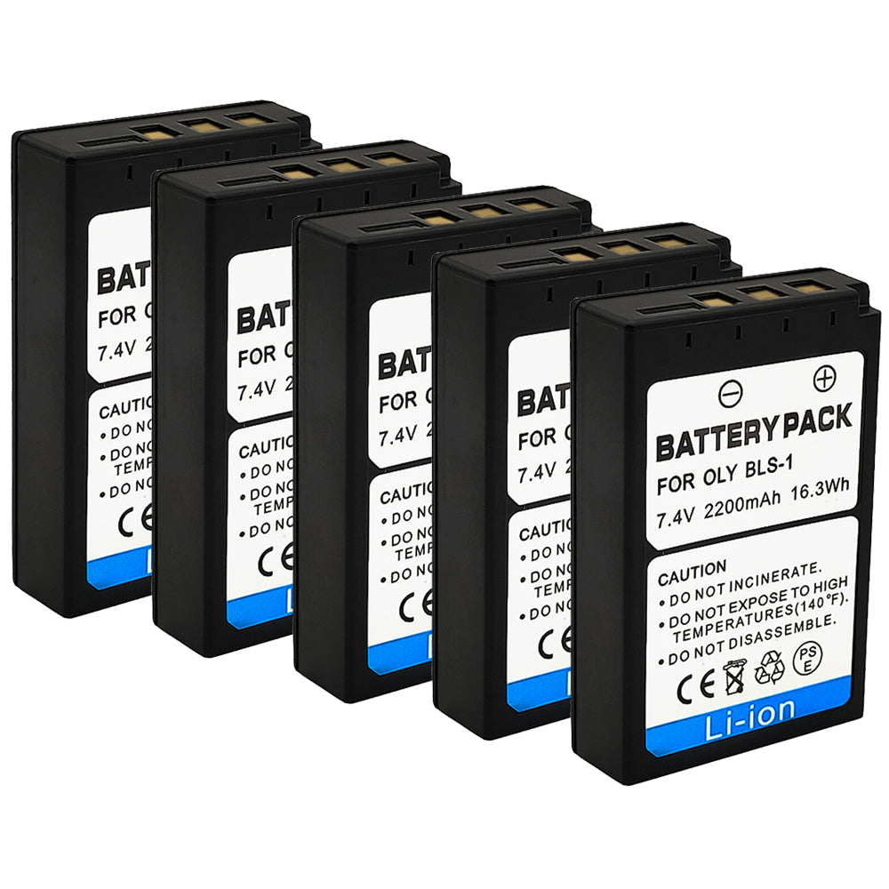 For Olympus BLS-1 Battery + BCS-1 Charger E-410, E-420, E-P1, E-P2 – 2200mAh Camera Batteries