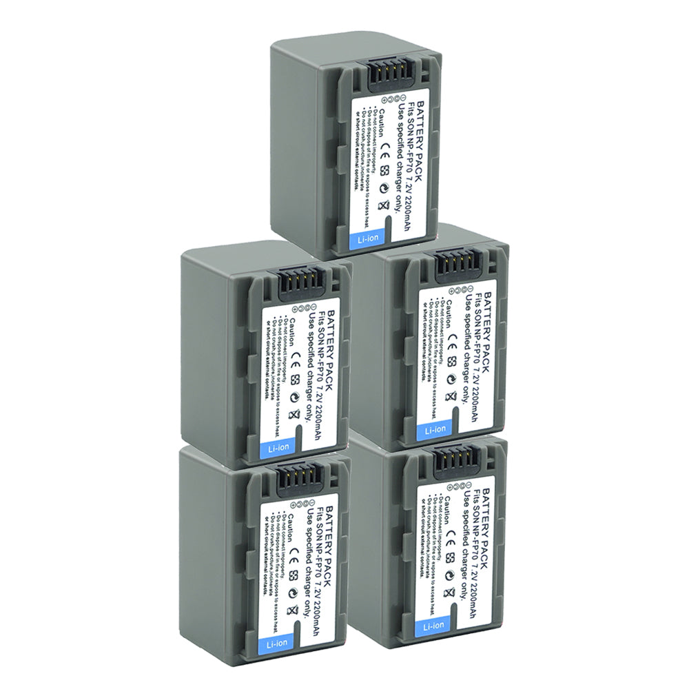 For Sony NP-FP70 NP-FP71 Battery BC-TRP/TRH/TRV, BC-VH1, AC-VQH10 DCR-DVD103 2200 mAh Camera Batteries