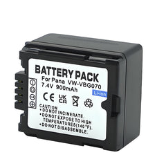 For Panasonic VW-VBG070 VW-VBG130 VWVBG260 Battery Replacement SDR-H40, SDR-H80 Series, HDC-HS700, TM700, HS300, TM300, HS250, SD20, HS20, 900mAh Camera Batteries