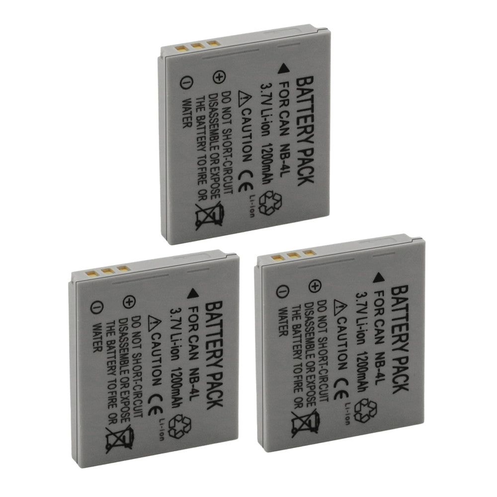 For Canon NB-4L PowerShot SD30 SD200 SD430 IXY Digital 10 Battery 1200mAh Camera Batteries