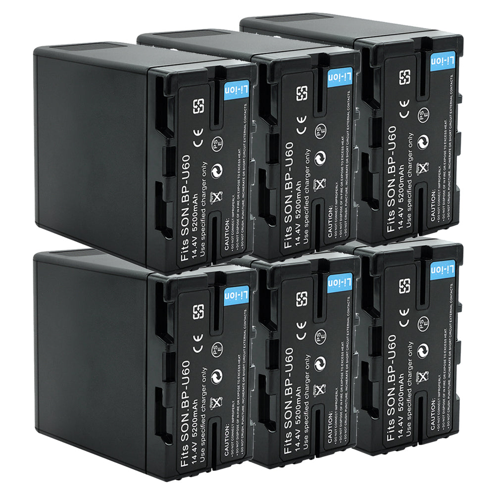 For Sony BP-U60 Battery PXW-FS7/FS5/X180 PXW-FX6/FX9 PMW-100/150/150P/160 5200mAh Camera Batteries