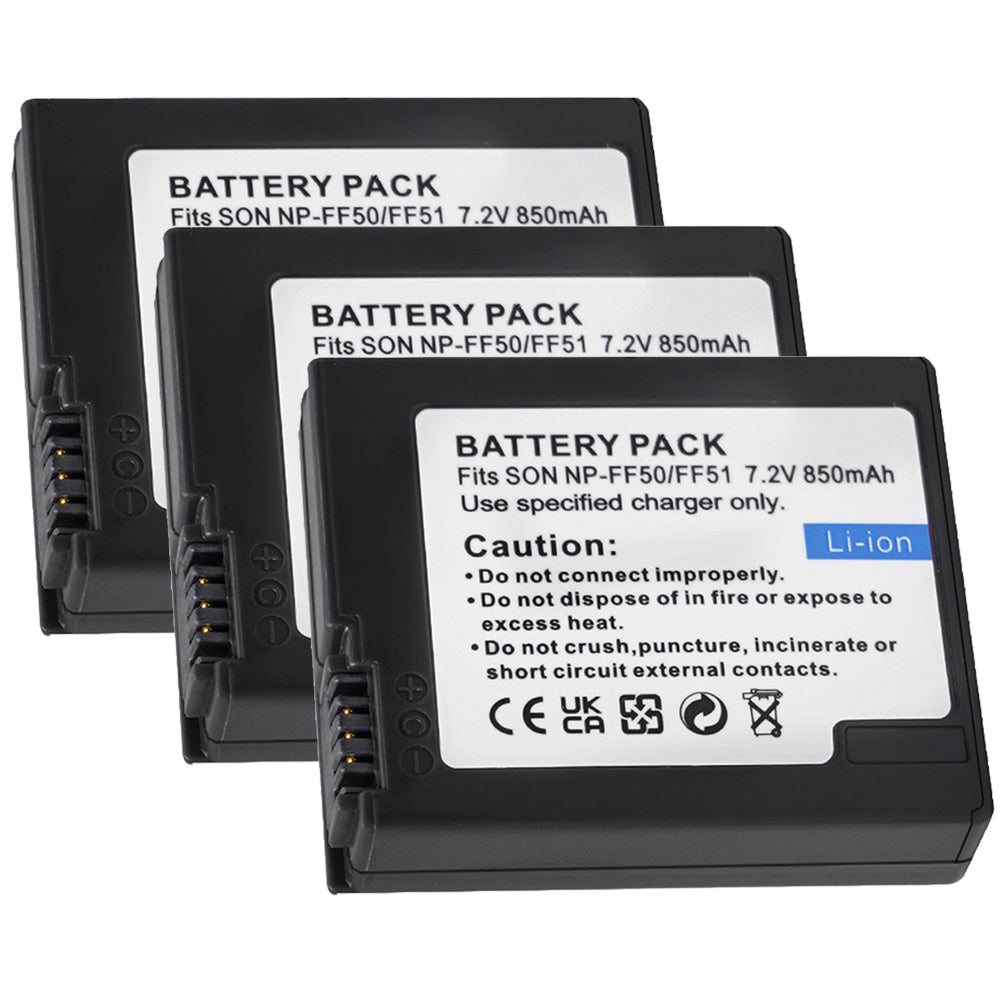 For Sony NP-FF50, NP-FF51, NP-FF51S Battery Sony DCR-HC1000, DCR-HC1000E 850mAh Camera Batteries