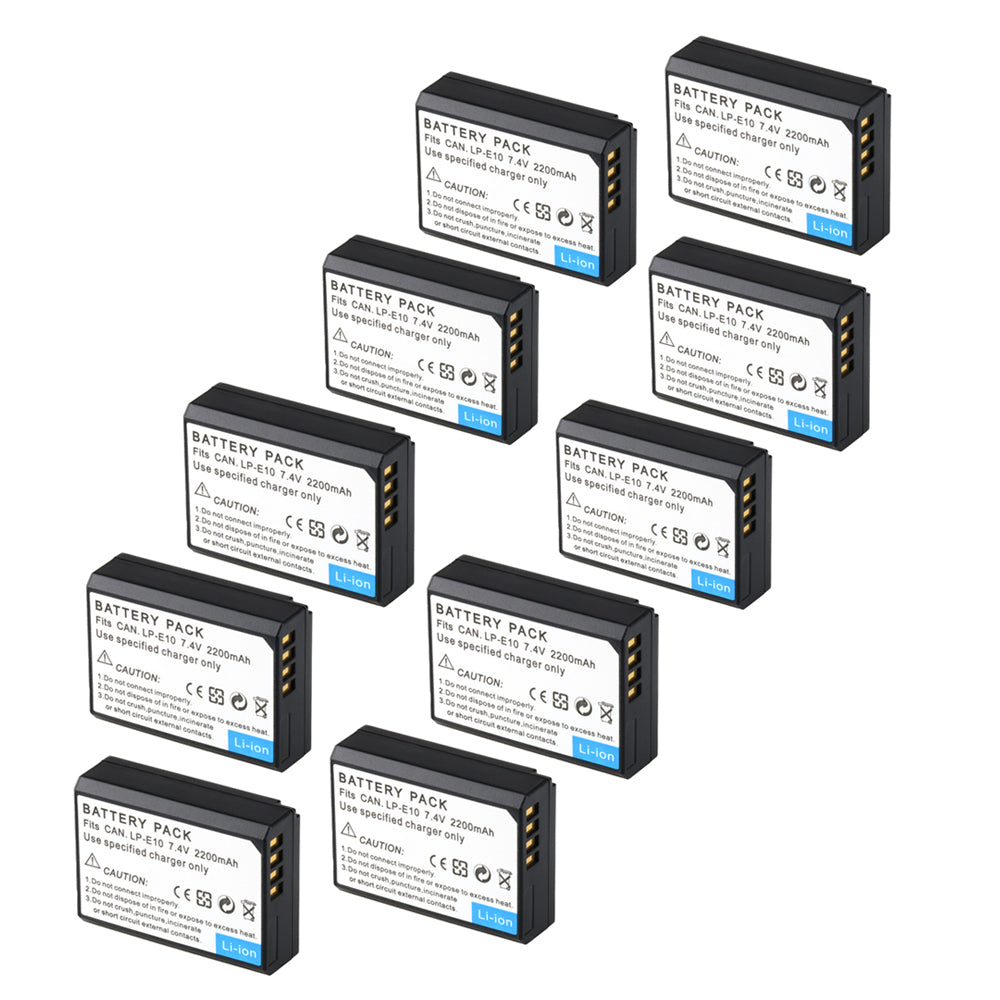 LP-E10 Battery for Canon EOS Rebel T7 T6 T5 T3 T100 2200mAh Cameras Batteries
