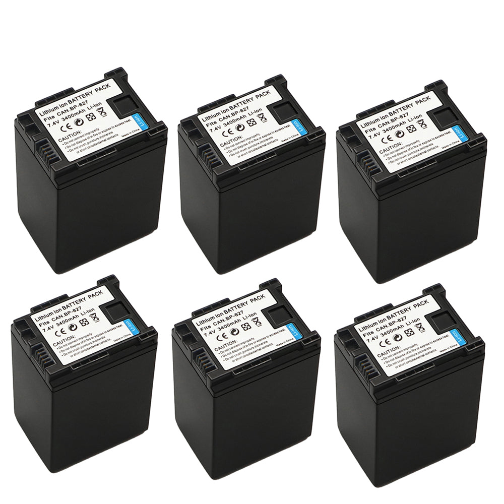 For Canon BP-827 Battery FS10 FS11 VIXIA HF G10 HFG10 3400mAh Camera Batteries