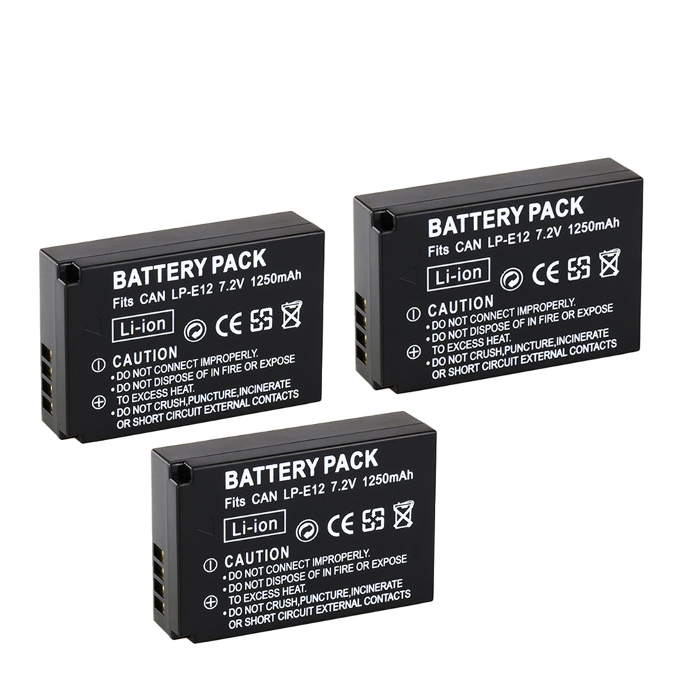 For Canon LP-E12 Battery EOS 100D M200 1250mAh Camera Batteries