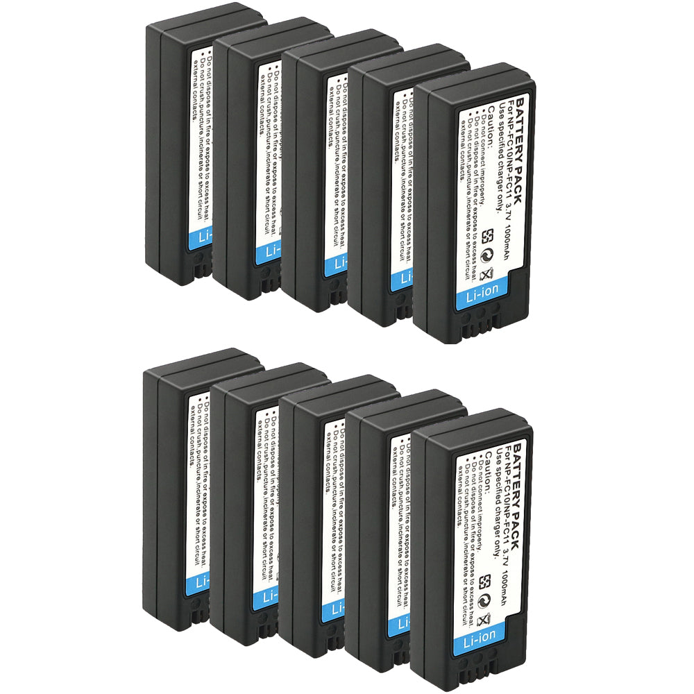 Battery Replacement for Sony NP-FC11 NP-FC10 and Sony Cyber-shot DSC-F77 DSC-FX77 1000mAh Camera Batteries