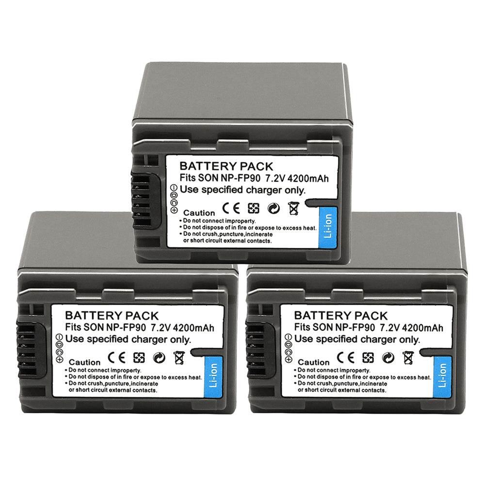NP-FP90/FP91 Battery Compatible with Sony DCR-SR100 HDR-HC3 HDR-HC3E DCR-DVD103 4200 mAh Camera Batteries