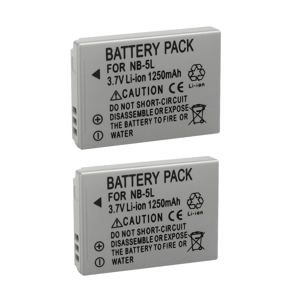 For Canon NB-5L Battery PowerShot S100 SD700 IS SX200 IS 1250mAh Camera Batteries