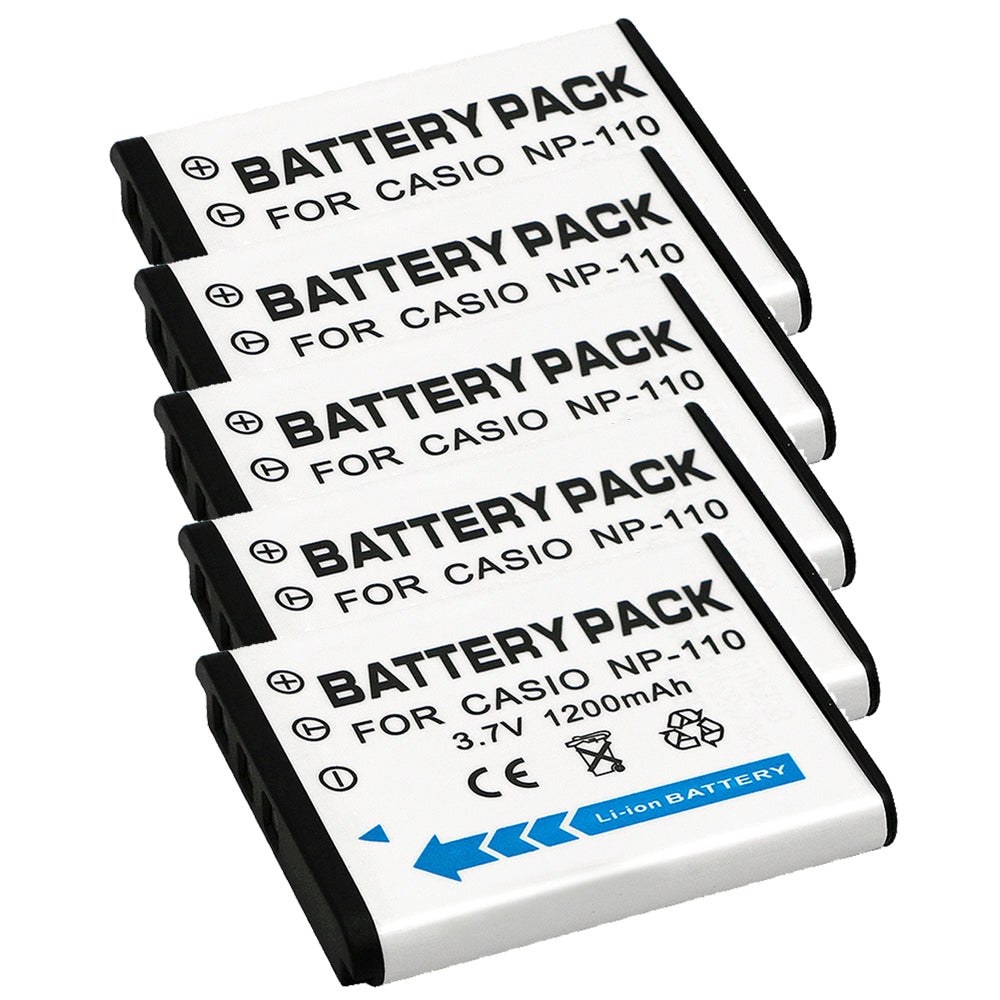 For Casio NP-110 CNP110 Battery Cas Exilim EX-FC200S, EX-Z2000, EX-Z3000 1200mAh Camera Batteries