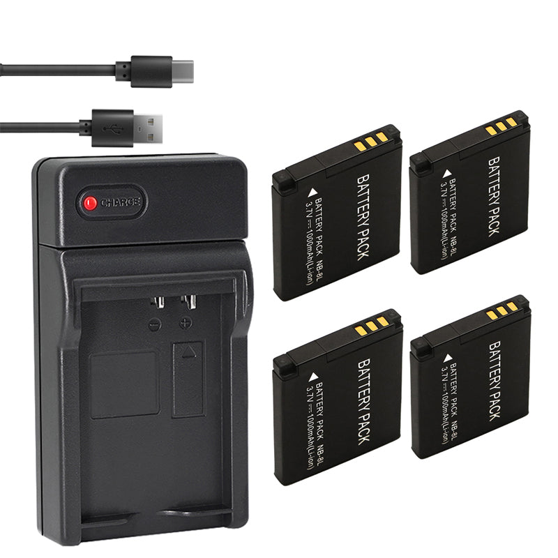 Battery (1-Pack) for Canon NB-8L and Charger CB-2LAE Work with Canon PowerShot A2200, A3000 Is, A3100 Is, A3200 Is, A3300 Is Cameras