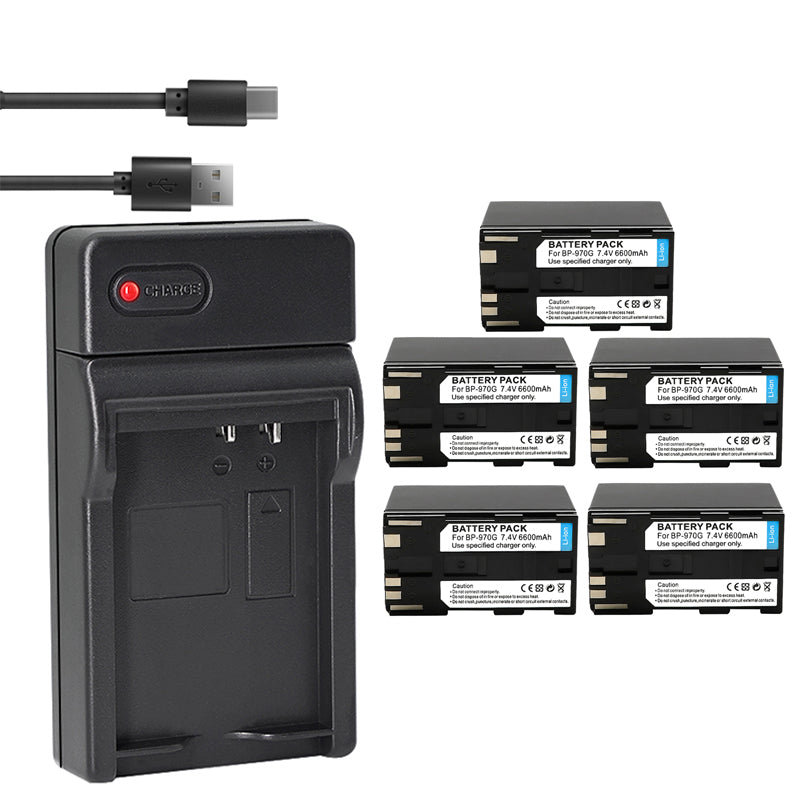 1-Pack Battery and USB Charger Replacement for Canon BP-970 BP-970G BP-975, BP-945 BP-950 BP-950G BP-955, BP-930 BP-935, BP-925, BP-911 BP-911K BP-914 BP-915 Battery