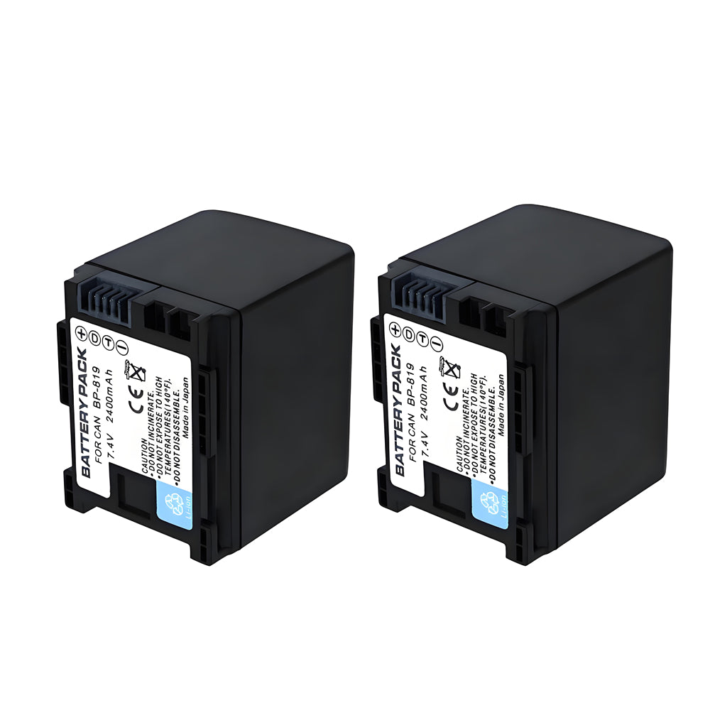 For Canon BP-819 Battery FS10, FS11, VIXIA HF G10 M30 2400mAh Camera Batteries