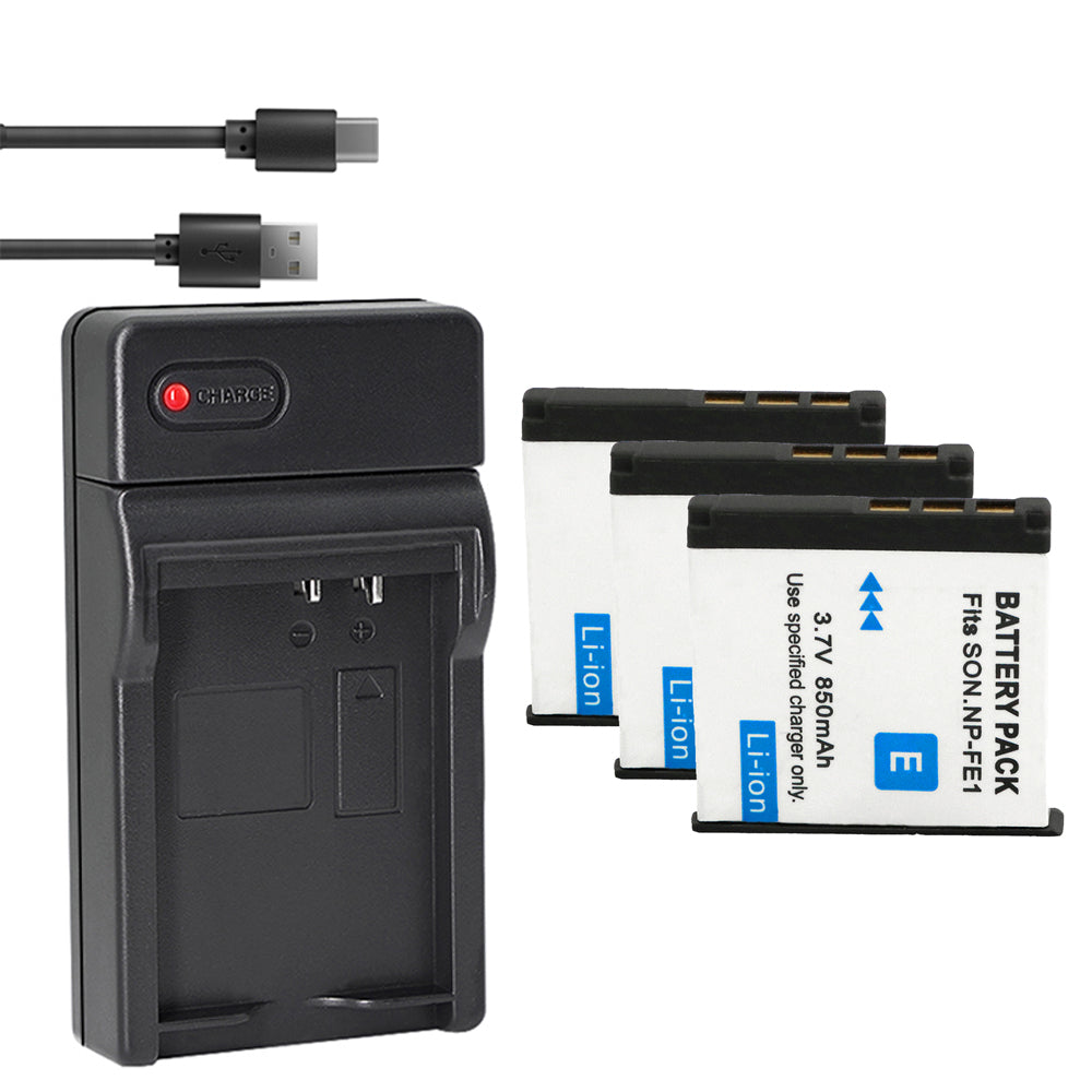 1-Pack Battery and LTD2 USB Charger Replacement for Sony NP-FE1 NPFE1 Battery, Sony BC-CS3 Charger, Sony Cyber-Shot DSC-T7, Cyber-Shot DSC-T7/B, Cyber-Shot DSC-T7/S Digital Cameras