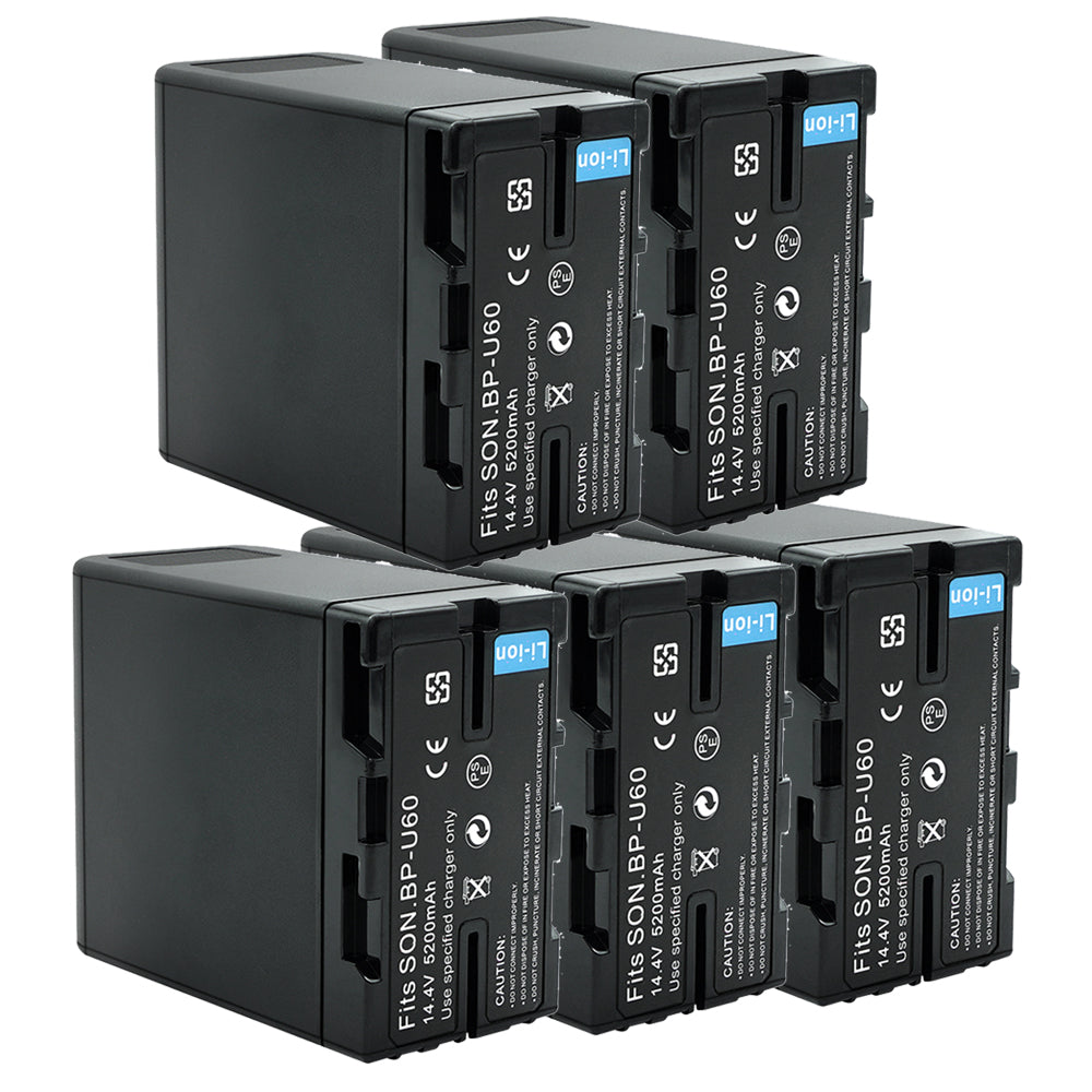 For Sony BP-U60 Battery PXW-FS7/FS5/X180 PXW-FX6/FX9 PMW-100/150/150P/160 5200mAh Camera Batteries
