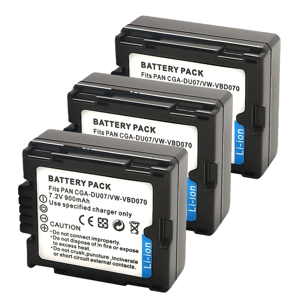 For Panasonic CGA-DU07 VW-VBD070 Battery PV-GS31 PV-GS33PV-GS34 PV-GS35 PV-GS39 PV-GS400 PV-GS500 PV-GS50 900mAh Camera Batteries