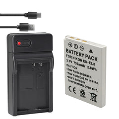 Battery X2 & Slim USB Charger for Nik EN-EL8 Coolpix P1 P2 Coolpix S1 S2 S3 S5 S6 Coolpix S7 S7c Coolpix S8 Coolpix S9 Coolpix S50 Coolpix S51 S51c Coolpix S52 S52c Cool-Station MV-11 MV-121