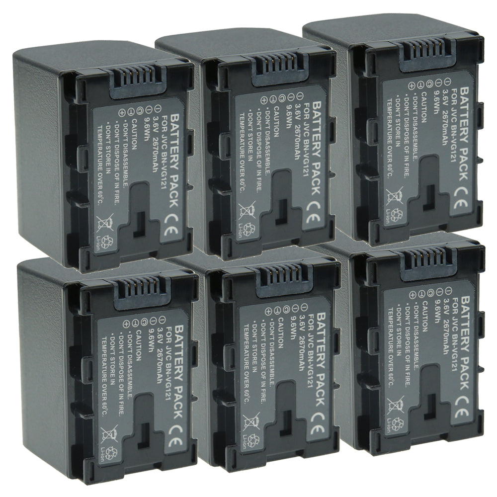 For JVC Camera Battery BN-VG121 3.6V 2670mAh Batteries