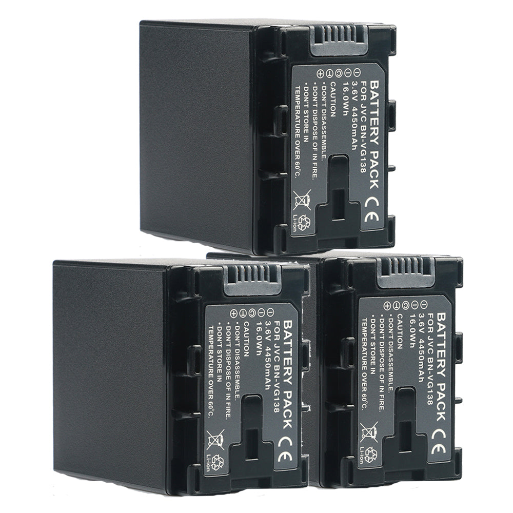 For JVC Camera Battery BN-VG138 3.6V 4450mAh Batteries