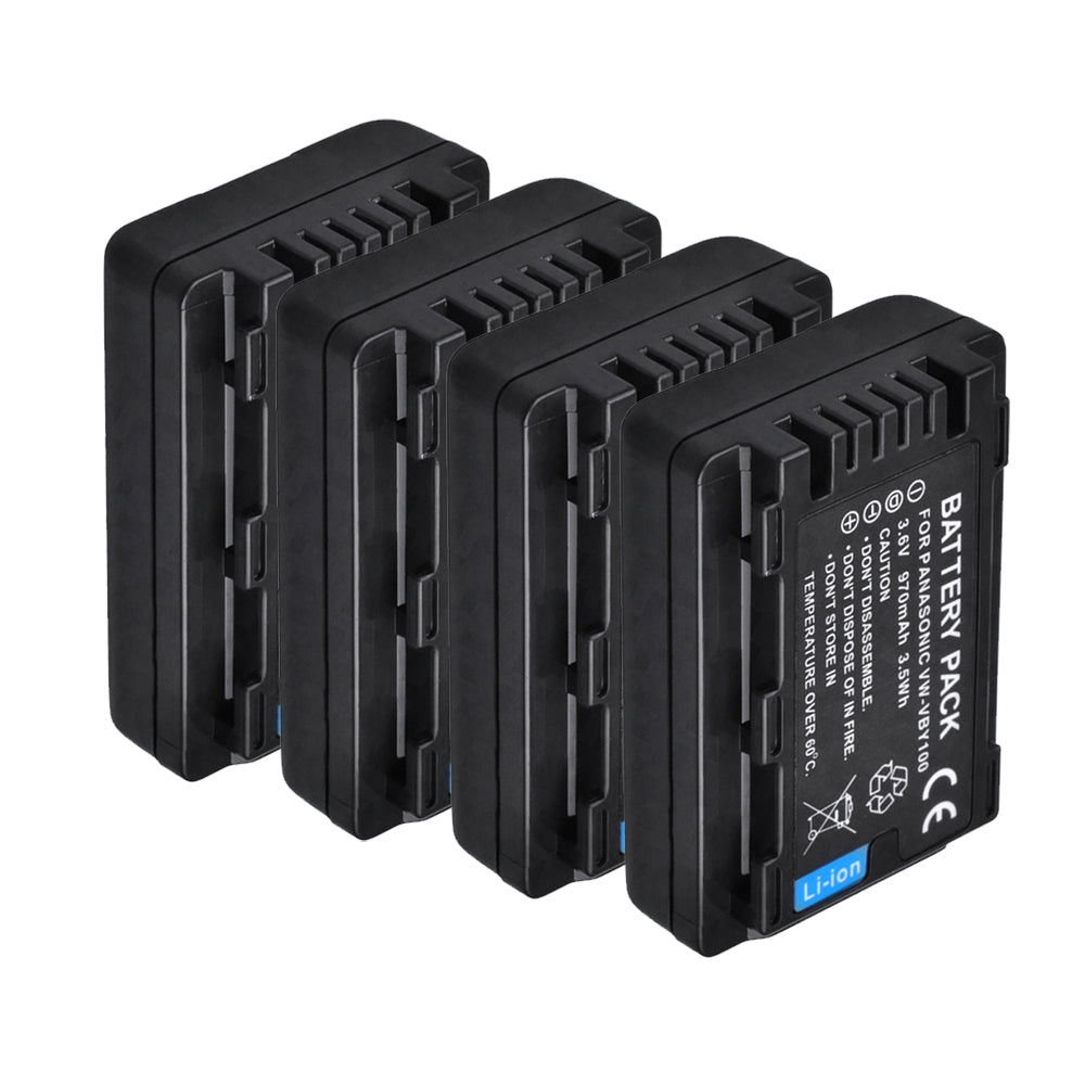 For Panasonic VW-VBY100 Battery HC-V110, HC-V110G, HC-V110GK, HC-V110K, HC-V110P, HC-V110P-K, 970mAh Camera Batteries
