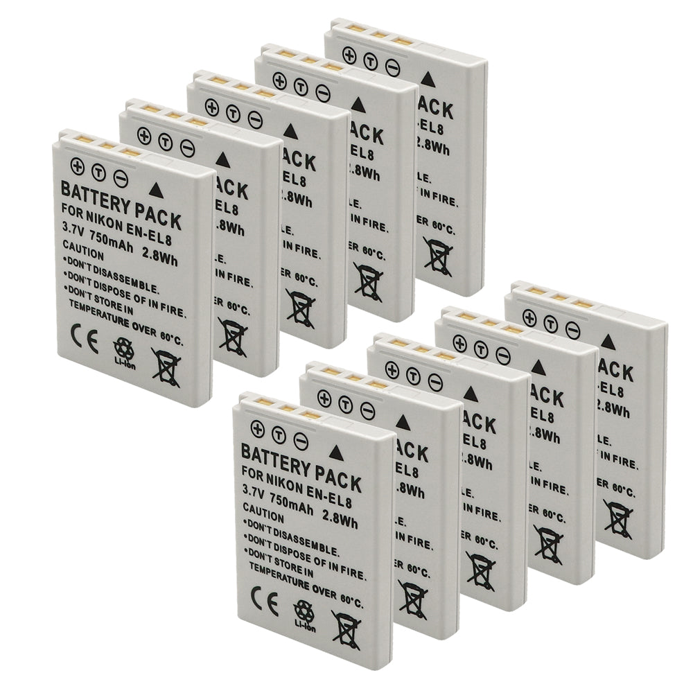 For Nikon EN-EL8 Battery Nikon Coolpix P1 P2 Coolpix S1 S2 S3 S5 S6 S7 Coolpix S50 S50c 750mAh Camera Batteries