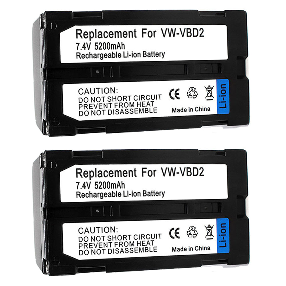 For JVC VW-VBD2 Battery Replacement  CGR-B202A, CGR-B/403 5200mAh Camera Batteries