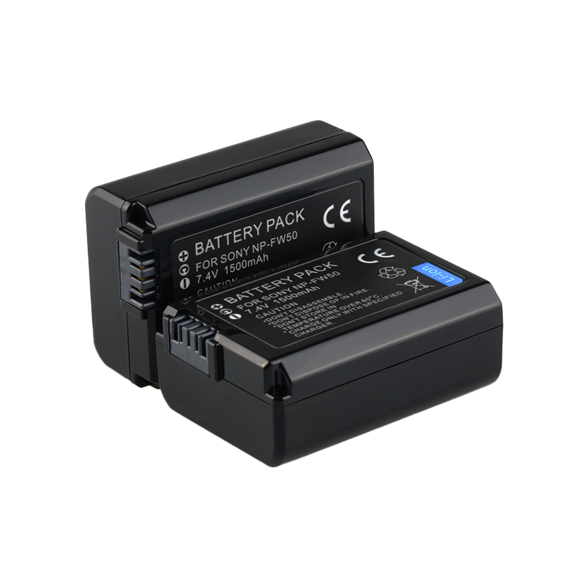 2 Pack Replacement Sony NP-FW50 Battery and Smart LCD Display USB Charger Compatible for Sony ZV-E10, Alpha A6500, A6300, A6000, A7s, A7, A7s Ii, A7s, A5100, A5000, A7r, A7 Ii Camera