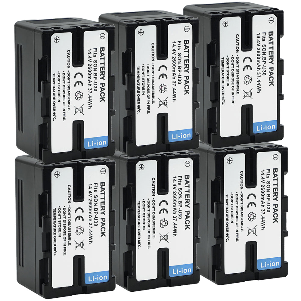 BP-U30 Battery 2600mAh for Sony XDCAM EX, HD422, PHU-60K, ILME-FX6, PXW-FS5 Camera Batteries
