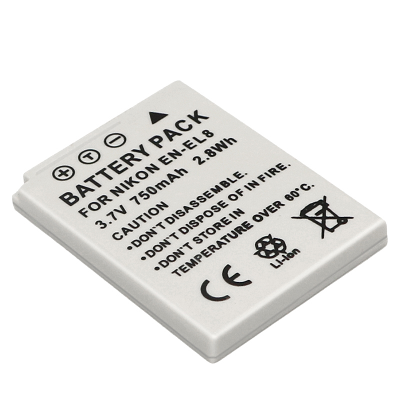 Battery X2 & Slim USB Charger for Nik EN-EL8 Coolpix P1 P2 Coolpix S1 S2 S3 S5 S6 Coolpix S7 S7c Coolpix S8 Coolpix S9 Coolpix S50 Coolpix S51 S51c Coolpix S52 S52c Cool-Station MV-11 MV-121