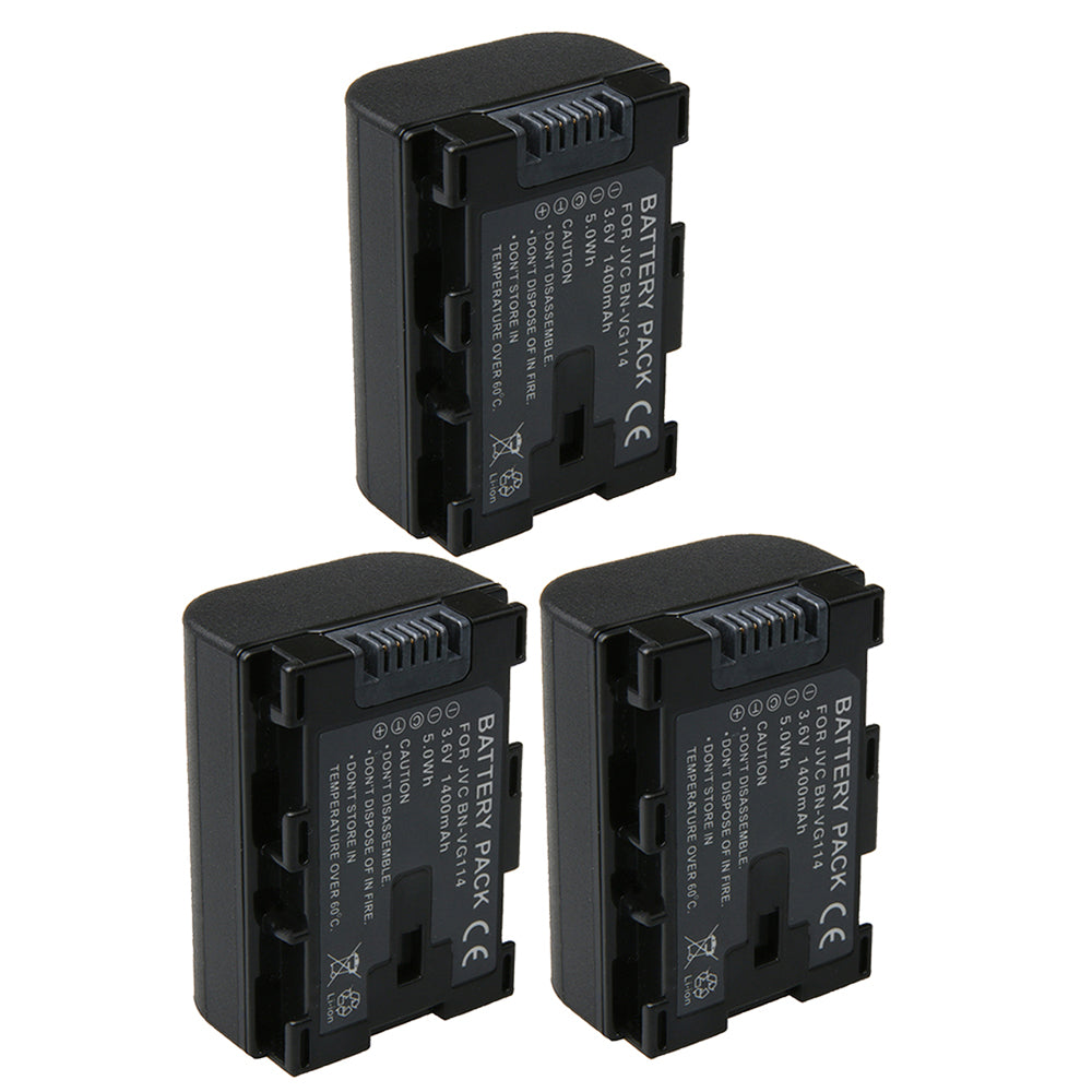 For JVC Camera Battery BN-VG114 3.6V 1400mAh Batteries