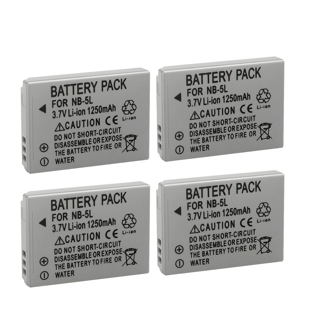 For Canon NB-5L Battery PowerShot S100 SD700 IS SX200 IS 1250mAh Camera Batteries